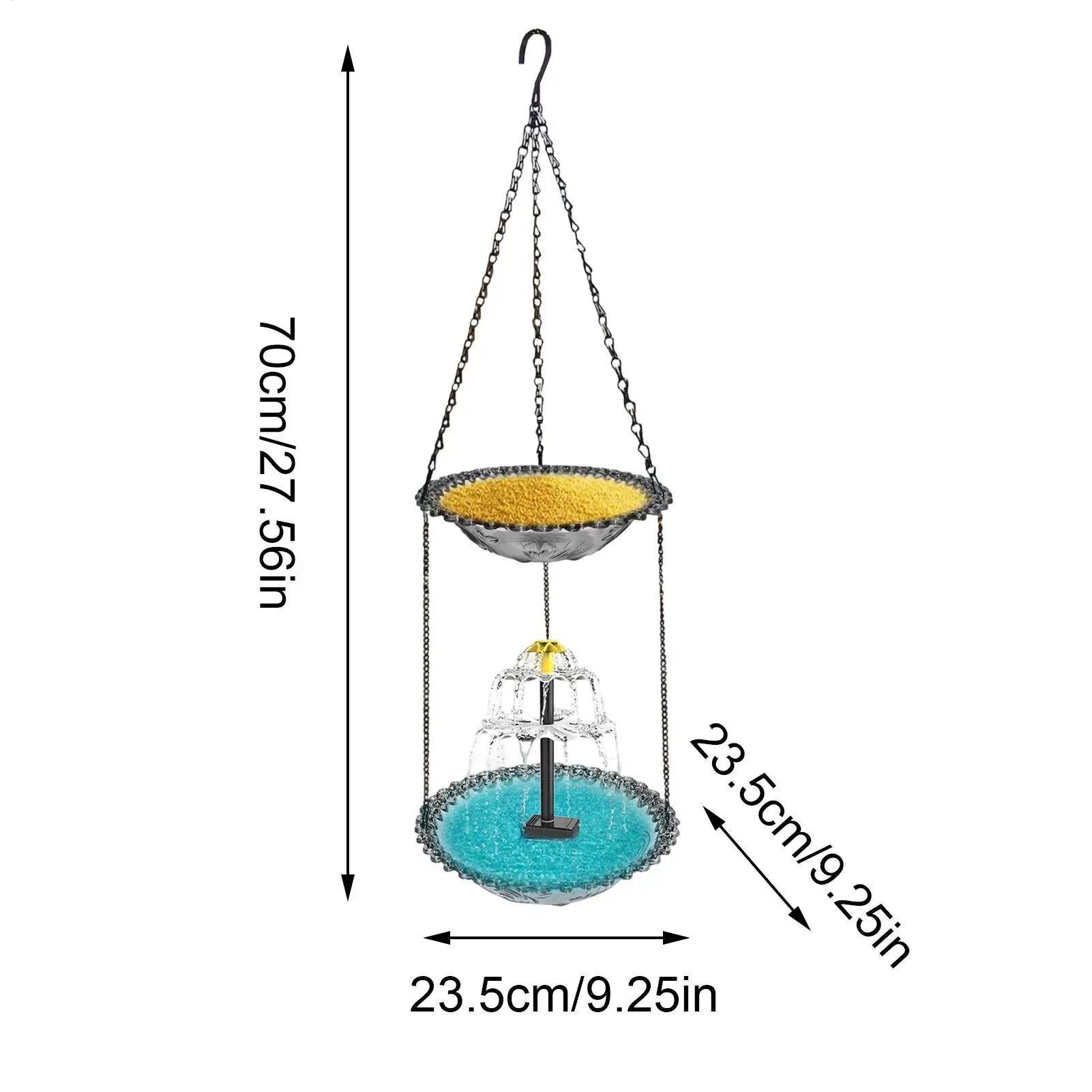 Solar Fountain for Bird Bath Solar Pump Foods Bowl Bird Bath Fountain Foods Feeder for Hummingbird Robin Sparrow Terrace Pillars Peaceful Pleasures Health and Wellness