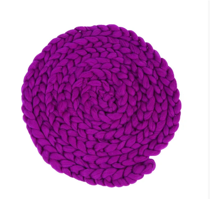 18 micron Chunky merino braid, 2M braid basket filler newborn photography props ニューボーンフォト신생아 사진 newborn acessórios fotografia Peaceful Pleasures Health and Wellness purple (2M)