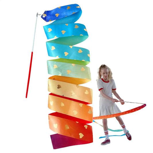 2M Gymnastics Ballet Dance Ribbon & Twirling Stick – Kids Girls Dance Ribbon Prop Peaceful Pleasures Health and Wellness