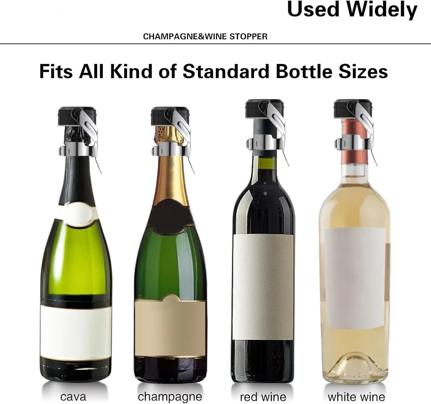 Champagne&Wine Bottle Stoppers Stainless Steel with Food Grade Silicone Leak Proof Keep Fresh Reusable Saver Prosecco Sparkling Peaceful Pleasures Health and Wellness