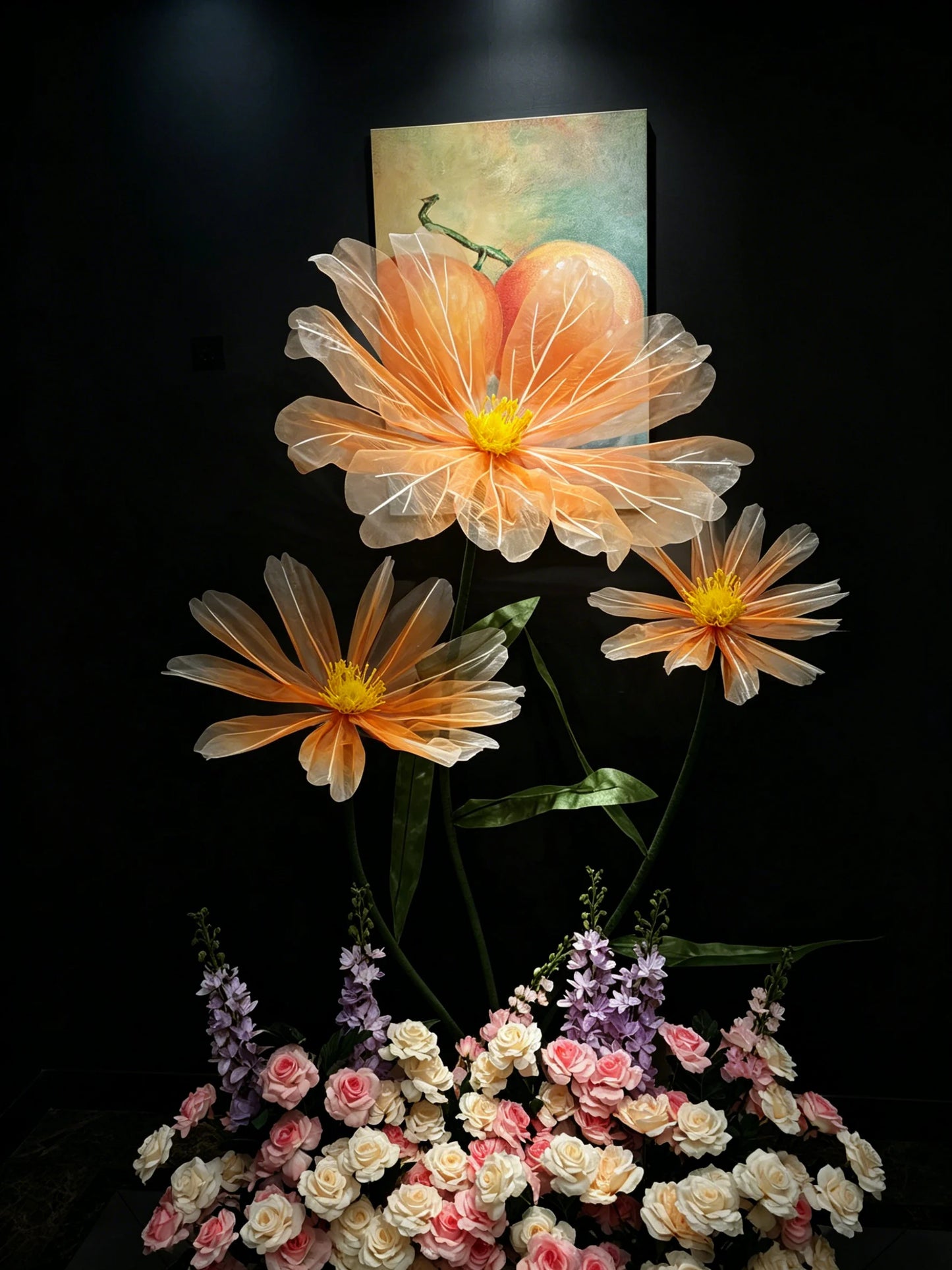 Artificial Silk Poppy Flower Wedding Backdrop Stand 40–80cm