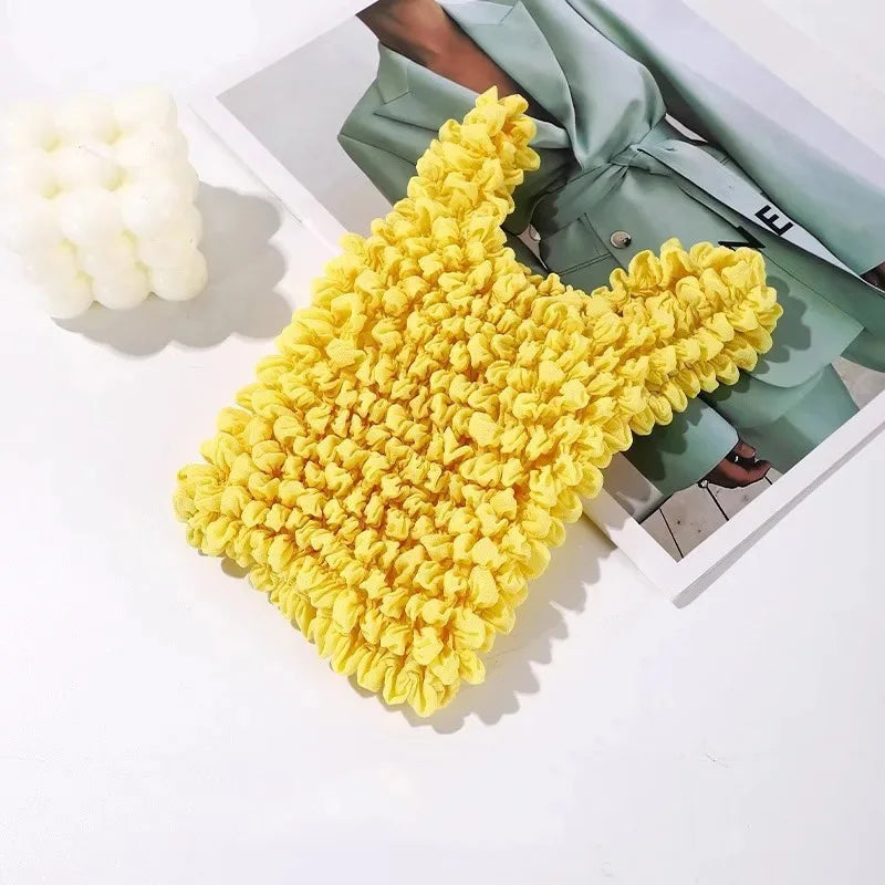 Expandable Bubble Tote Bag | Crinkle Pleated Collapsible Purse