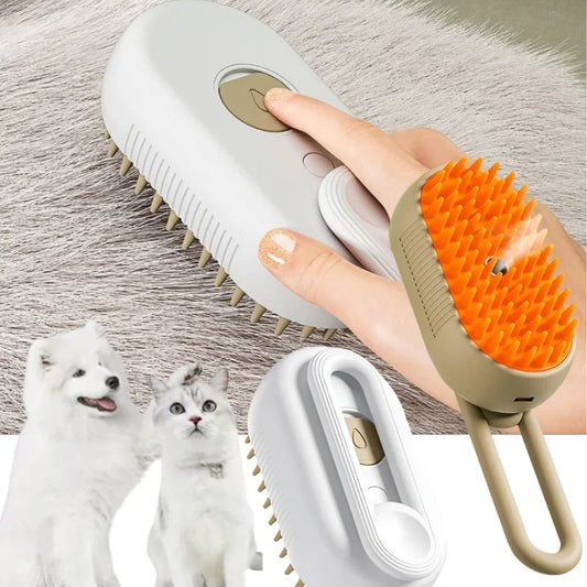 3-in-1 Electric Steam Pet Grooming Brush for Dogs & Cats Pet Grooming Brush Peaceful Pleasures Health and Wellness