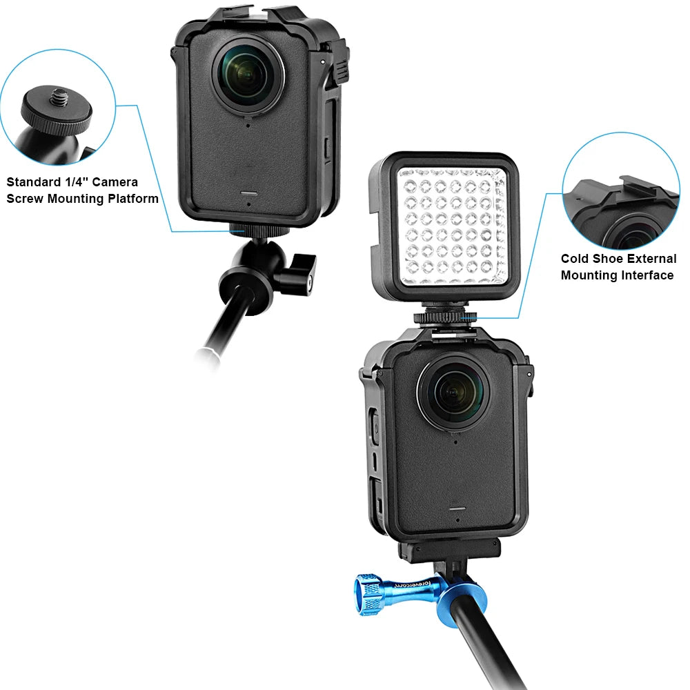 Metal Expansion Cage For DJI Osmo 360 Camera Ultra-Expandable Cold Shoe Mount Multifunction Frame For Cinematography VLOG Video Peaceful Pleasures Health and Wellness