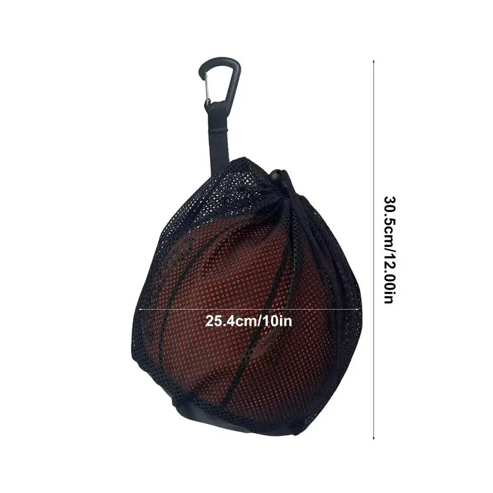 Single Ball Storage Zipper Pocket Gym Yoga Drawstring Sling Mesh Carry Bag for Basketball Volleyball Soccer Football Sports Bags Peaceful Pleasures Health and Wellness 1pc