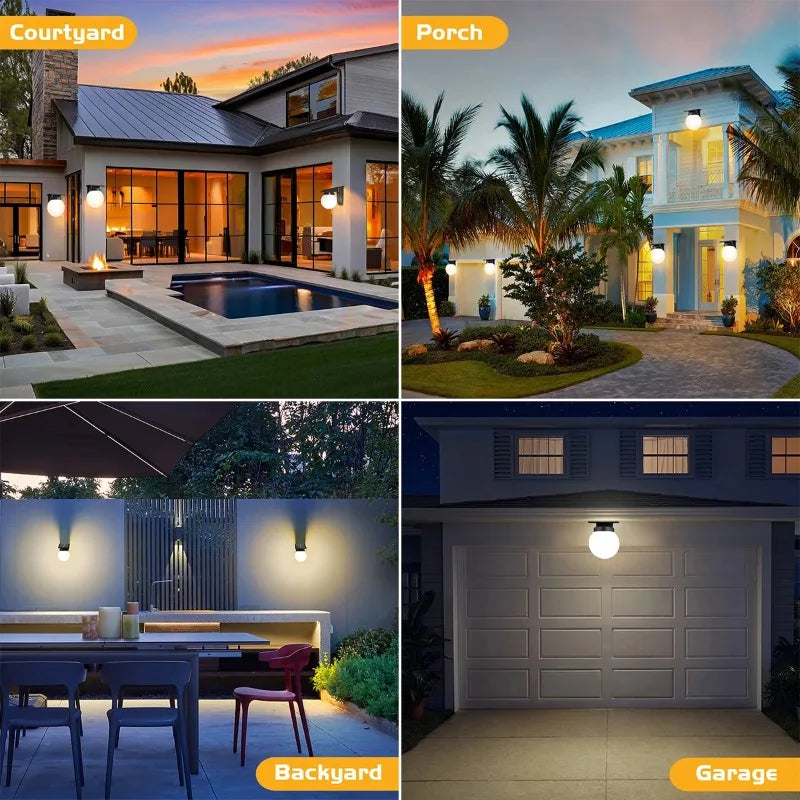 Solar Wall Lights Outdoor IP65 Waterproof | Adjustable LED
