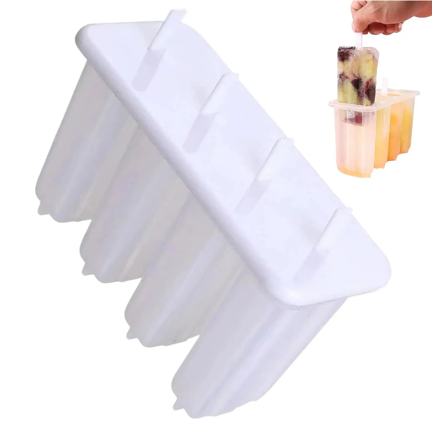 4-Cavity Popsicle Mold with Lid – DIY Ice Cream & Ice Pop Tray
