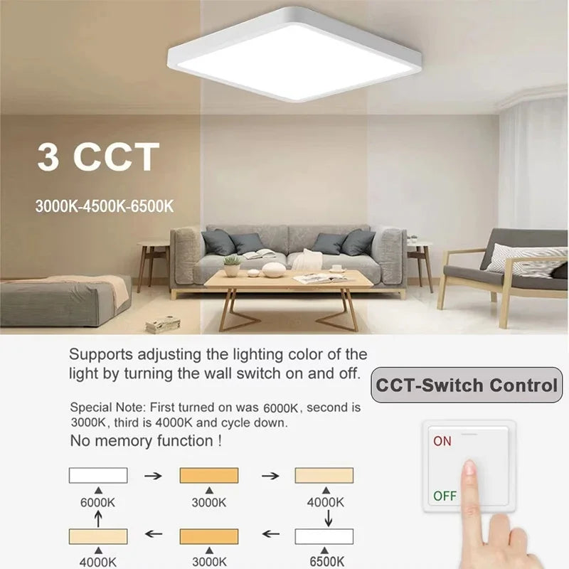 Square Ultrathin LED Ceiling Light 24W 36W – Dimmable Modern