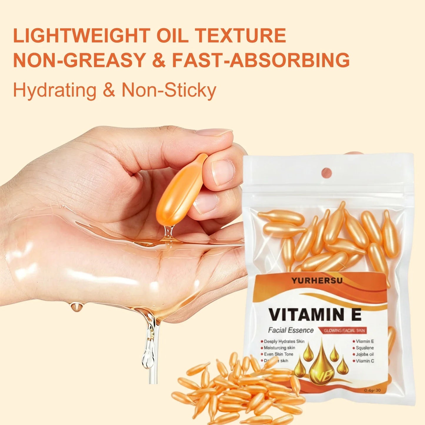 Vitamin E Essence Capsules – Deep Moisturizing Facial Serum