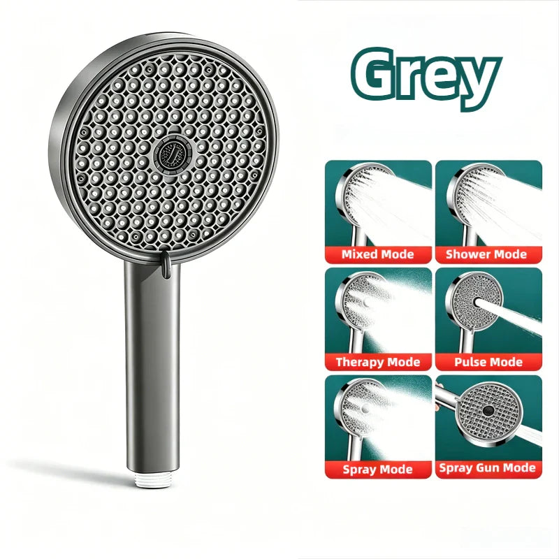 6-Mode High Pressure Handheld Shower Head – 12.5cm Panel