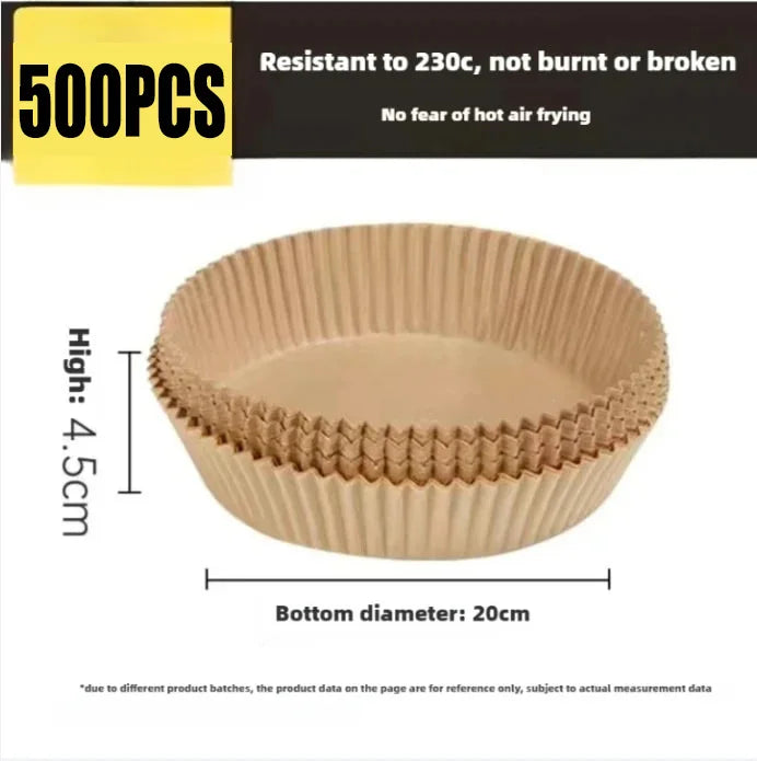 Air Fryer Disposable Parchment Liners – 23cm Square & Round
