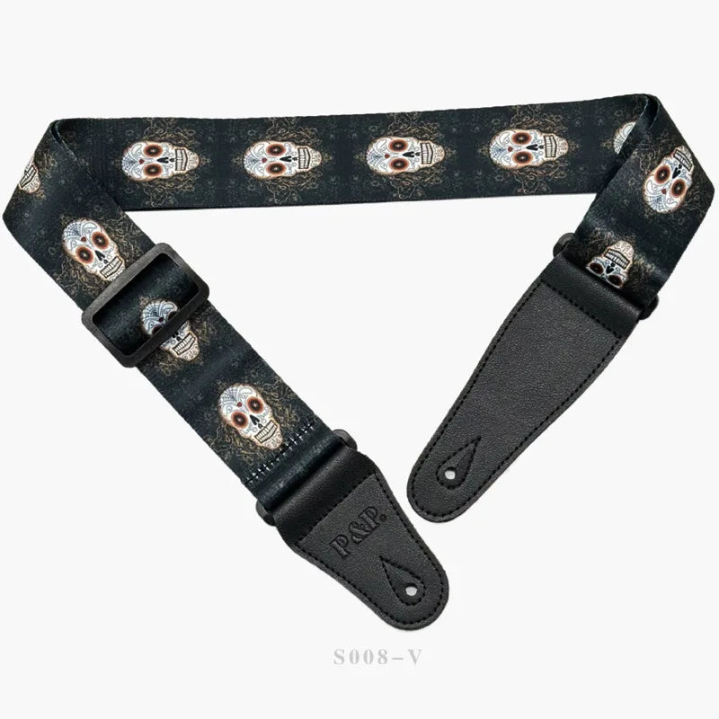 PP Guitar Strap Electric Wood Heat Transfer Musical Instrument Printed