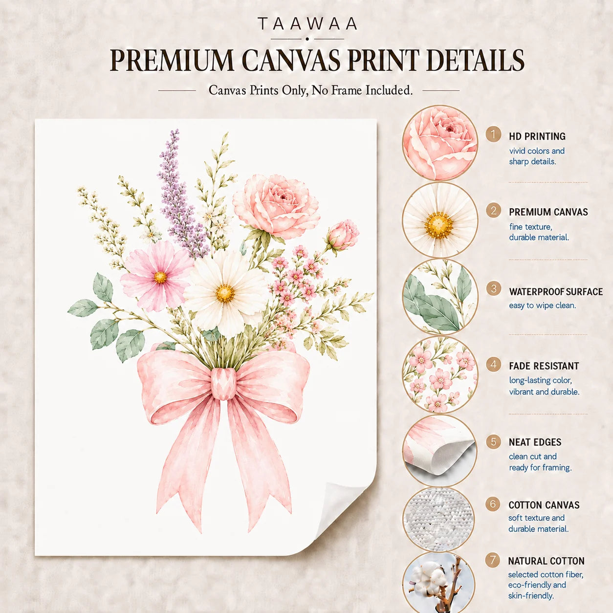 Floral Alphabet Wall Art Custom Letter Canvas Painting Pink Flower Poster Print Nursery Wall Decor Peaceful Pleasures Health and Wellness