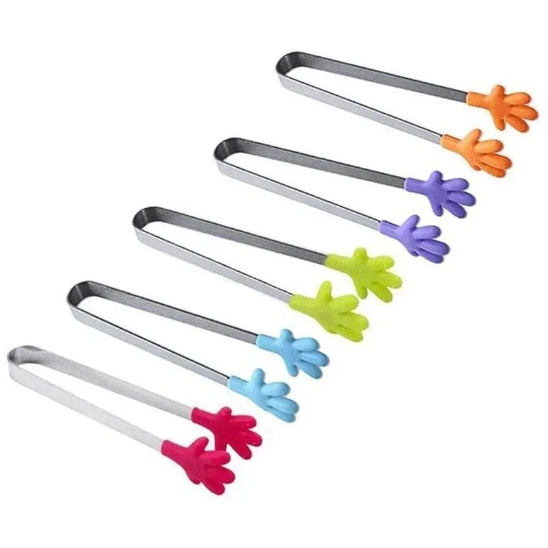 Creative Small Hand Silicone Clip Stainless Steel Food Mini Foodclip