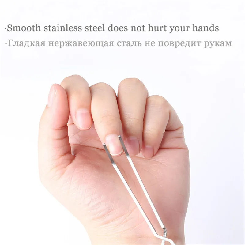 Stainless Steel Nail Art Tweezers | Manicure C-Curve Clip Tool