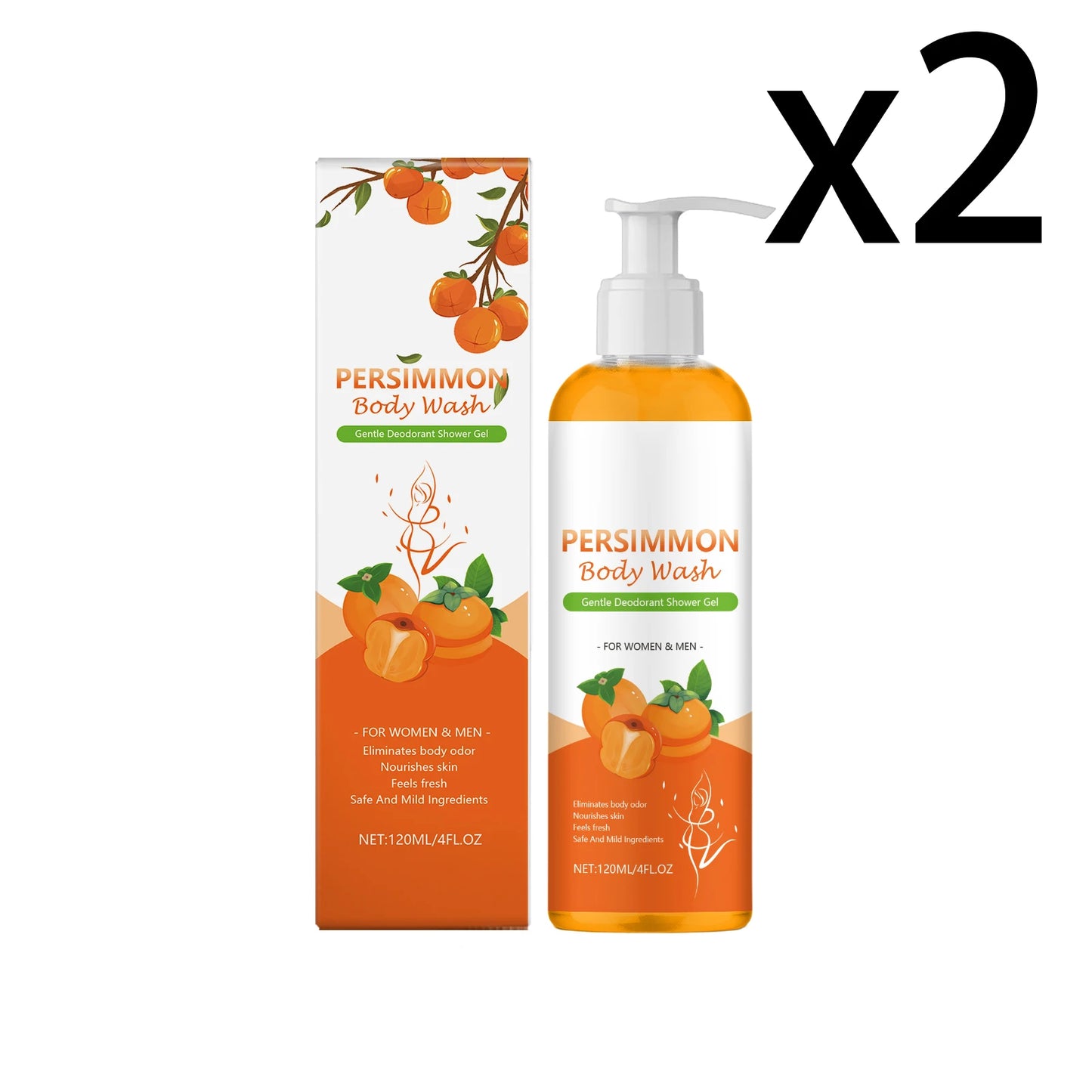 Persimmon Exfoliating Shower Gel – Deep Clean & Moisturizing Body Wash