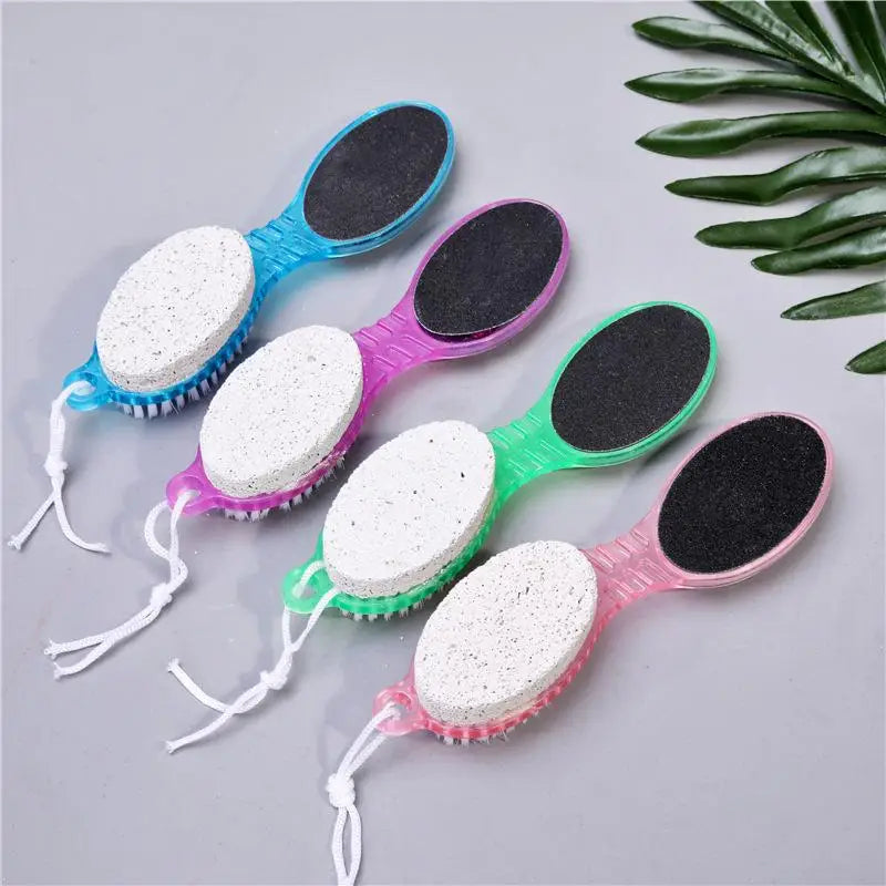 4 In 1 Foot Brush File With Pumice Stone Foot Rasp Sandpaper Foot Scrubber Brush For Feet Dead Skin Remover For Foot Care Tool Peaceful Pleasures Health and Wellness