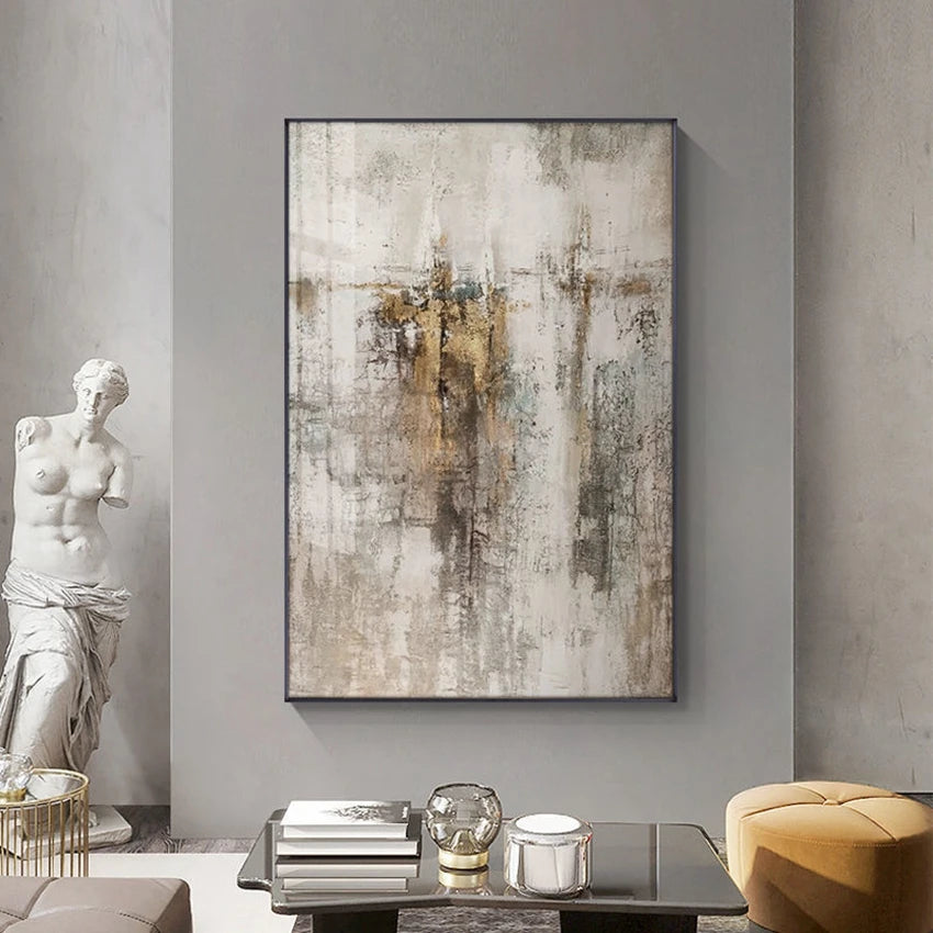 Nordic Abstract Oil Painting Handmade Canvas Decorative Mural Frameless Acrylic Hanging Image For LivingRoom Bedroom Aisle Porch Peaceful Pleasures Health and Wellness
