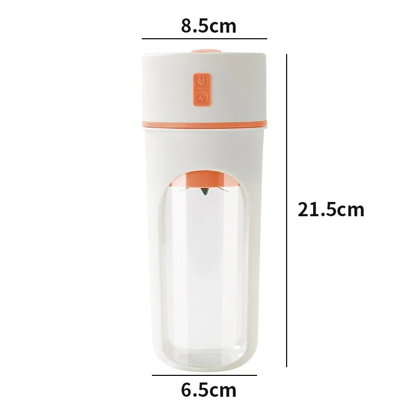 Electric Juicer Multifunctional Portable Juicer Fruit Blender Milkshake Juicer USB Rechargeable Smoothie Blender Juice Maker Cup Peaceful Pleasures Health and Wellness Orange 340ml