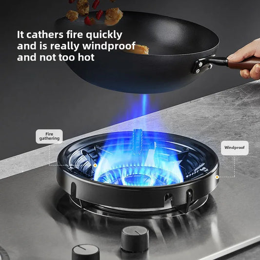 Universal 8 Openings Kitchen Gas Wok Ring Stove Burner Covers Holder Wok Support Rack Anti Slip Windproof Gas Stove Accessories Peaceful Pleasures Health and Wellness Default Title