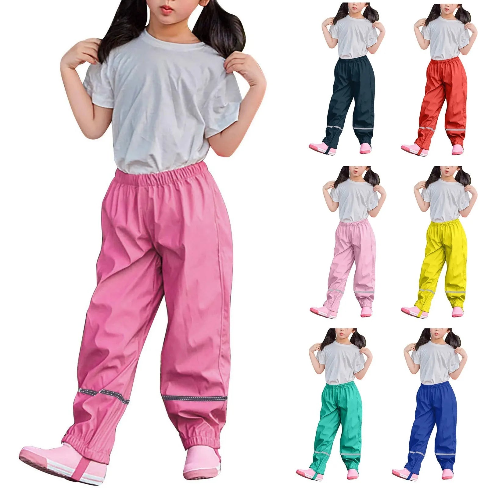 Children's Solid Color Loose Pencil Wind And Waterproof Mud Trousers Breathable Multi-function Casual Trouser For Boys And Girls Peaceful Pleasures Health and Wellness