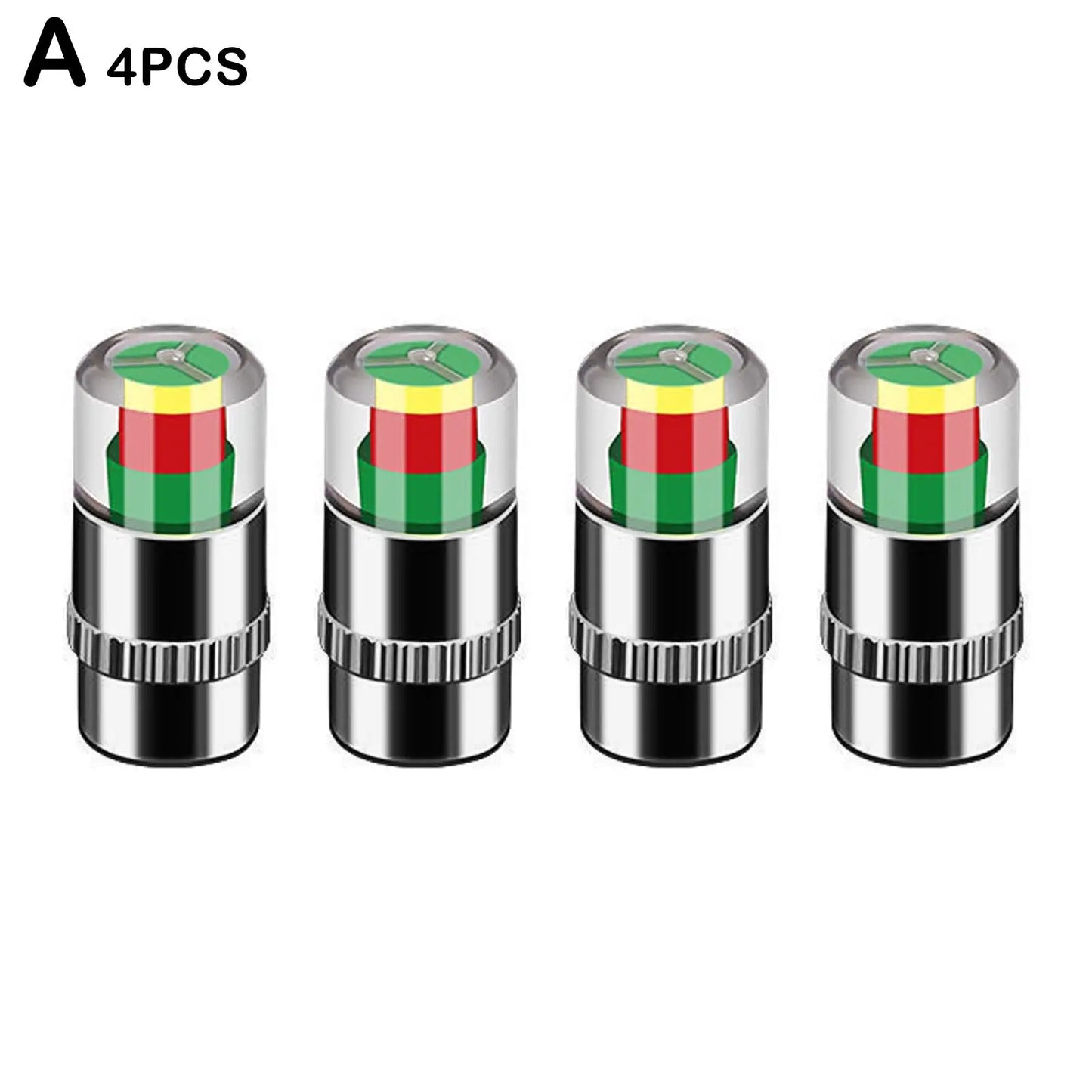 Cars Tire Air Pressure Monitor Alert 4Pcs/set Indicator Tire Valve Cap Gauge Car Accessories Car Tyre Pressure Gauge Caps Useful Peaceful Pleasures Health and Wellness A