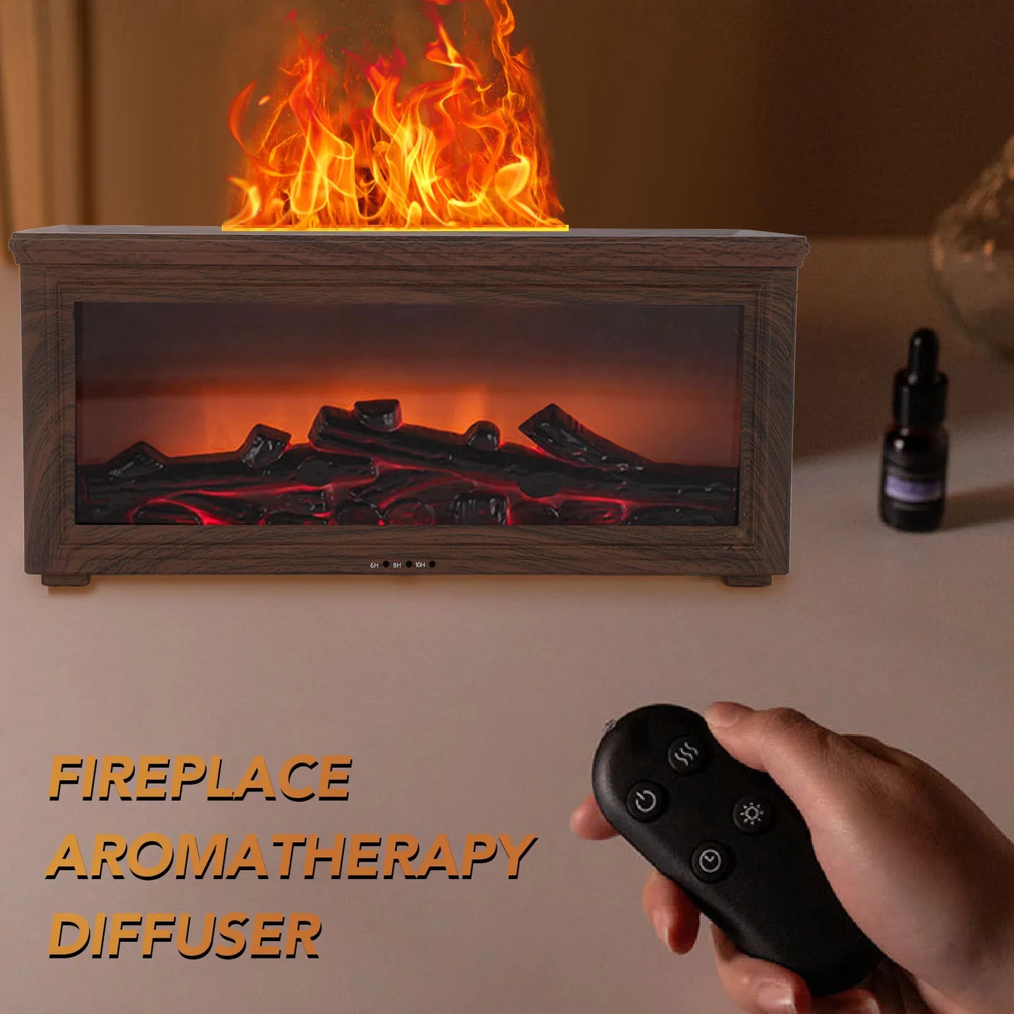 Water Tank Wood Grain Fireplace Aromatherapy Diffuser Simulation