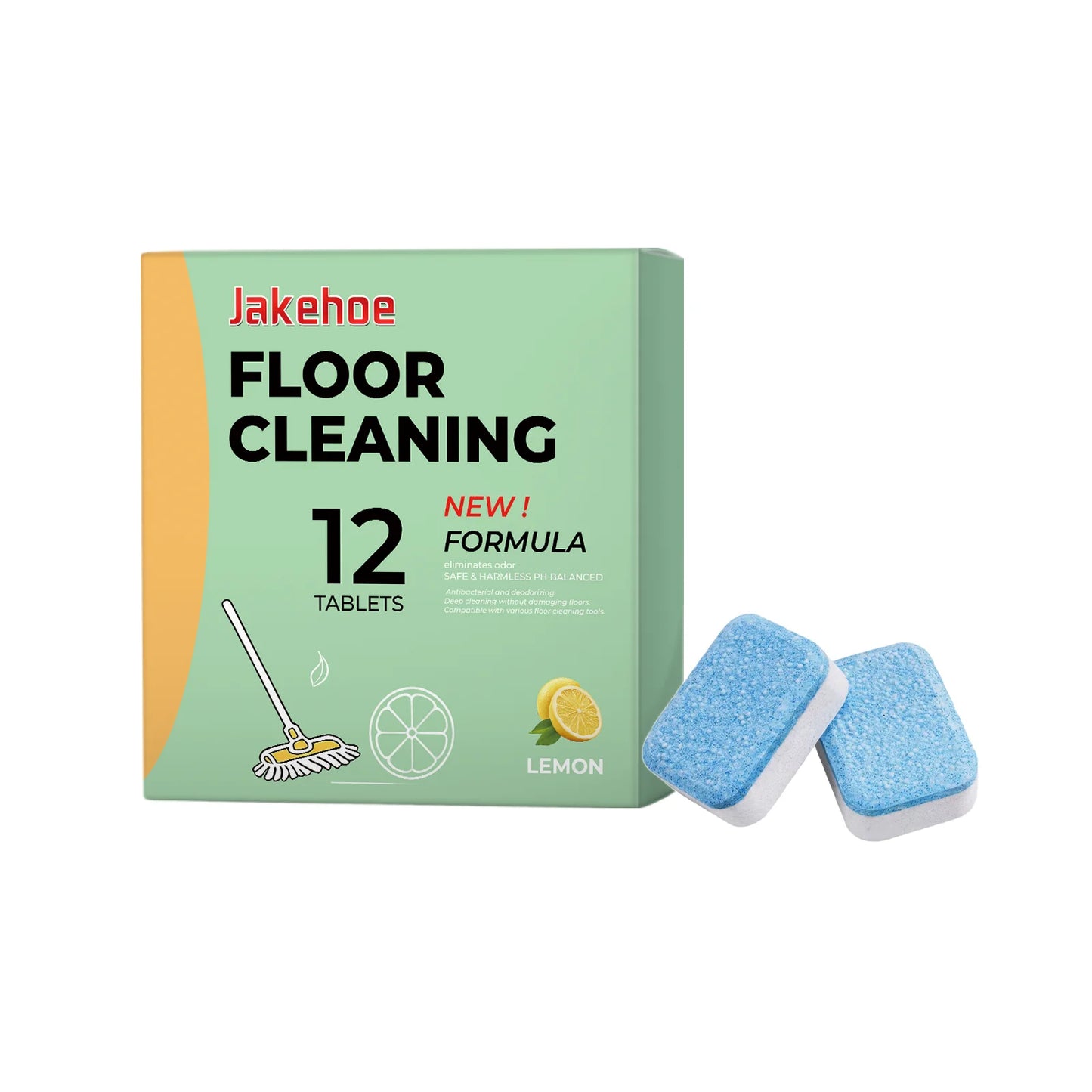 Jakehoe Dissolving Floor Cleaner Tablets | Deep Clean & Lemon Scent