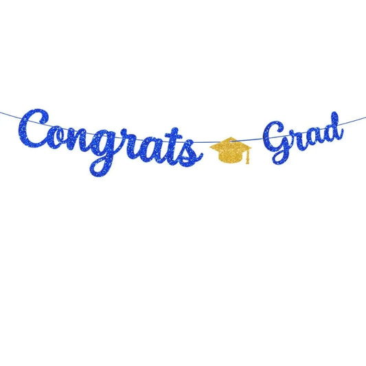 Gold Glitter Graduation Party Banner Garland – Reusable Decor Party Banner Garland Oasis Select Style 3