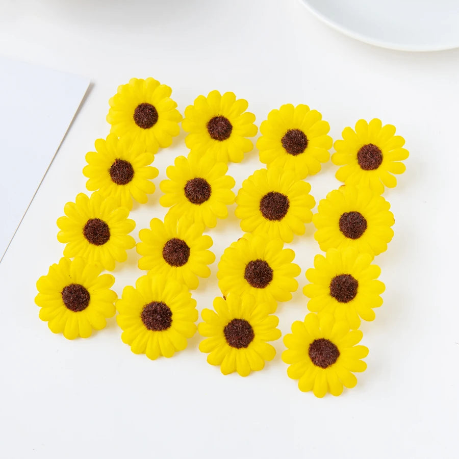Artificial Silk Sunflowers 50/100pcs – Crafts, Wedding & Home Decor