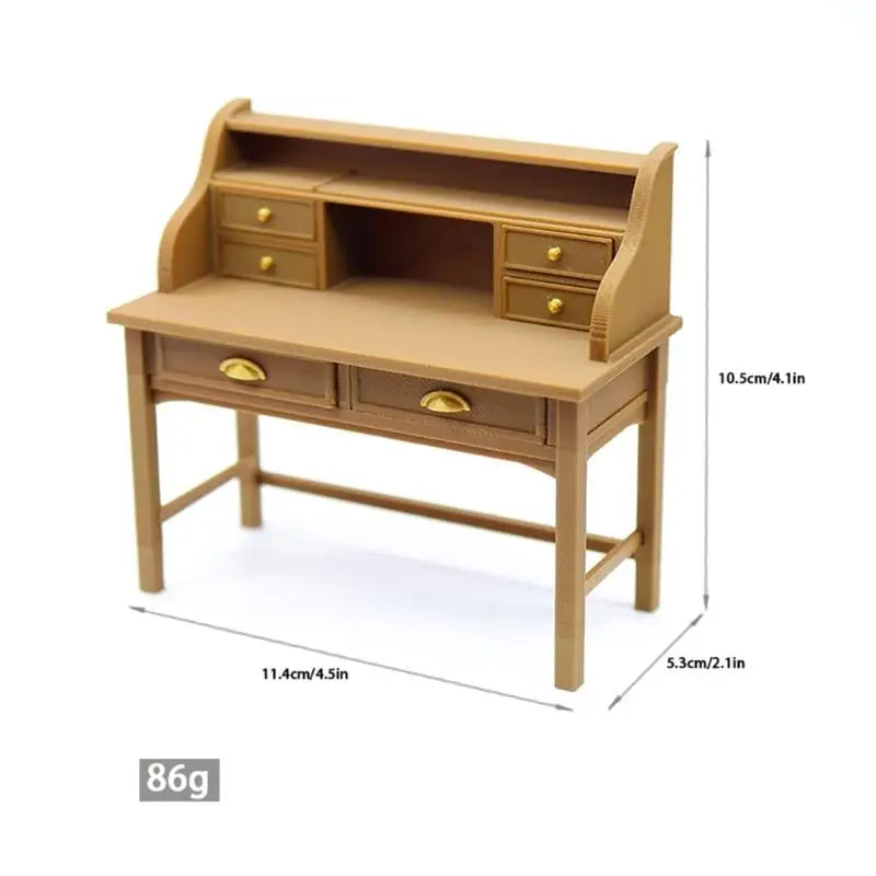 1/12 Scale Miniature Desk | Dollhouse Furniture for Display