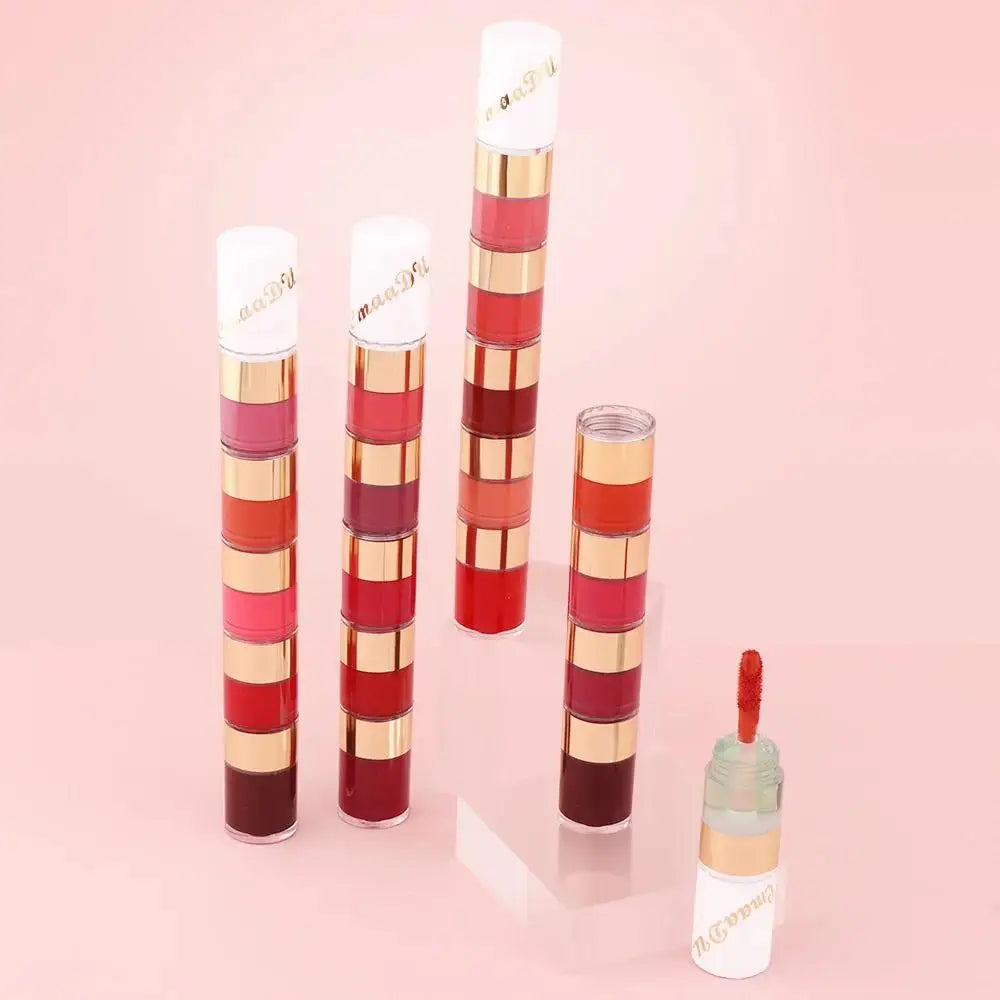 CmaaDu 5-in-1 Matte Lip Gloss Set – 5 Colors, Waterproof Vegan
