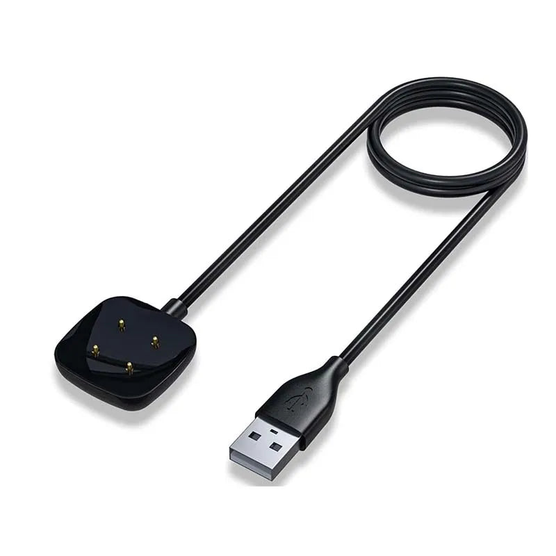 Fitbit Versa 4/3 & Sense 2/1 Magnetic USB Charging Cable Dock Smartwatch Charger Oasis Select black