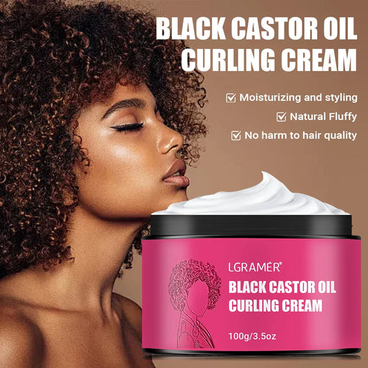 LGRAMÉR Black Castor Oil Curl Defining Cream | Anti-Frizz Curl Defining Cream Oasis Select