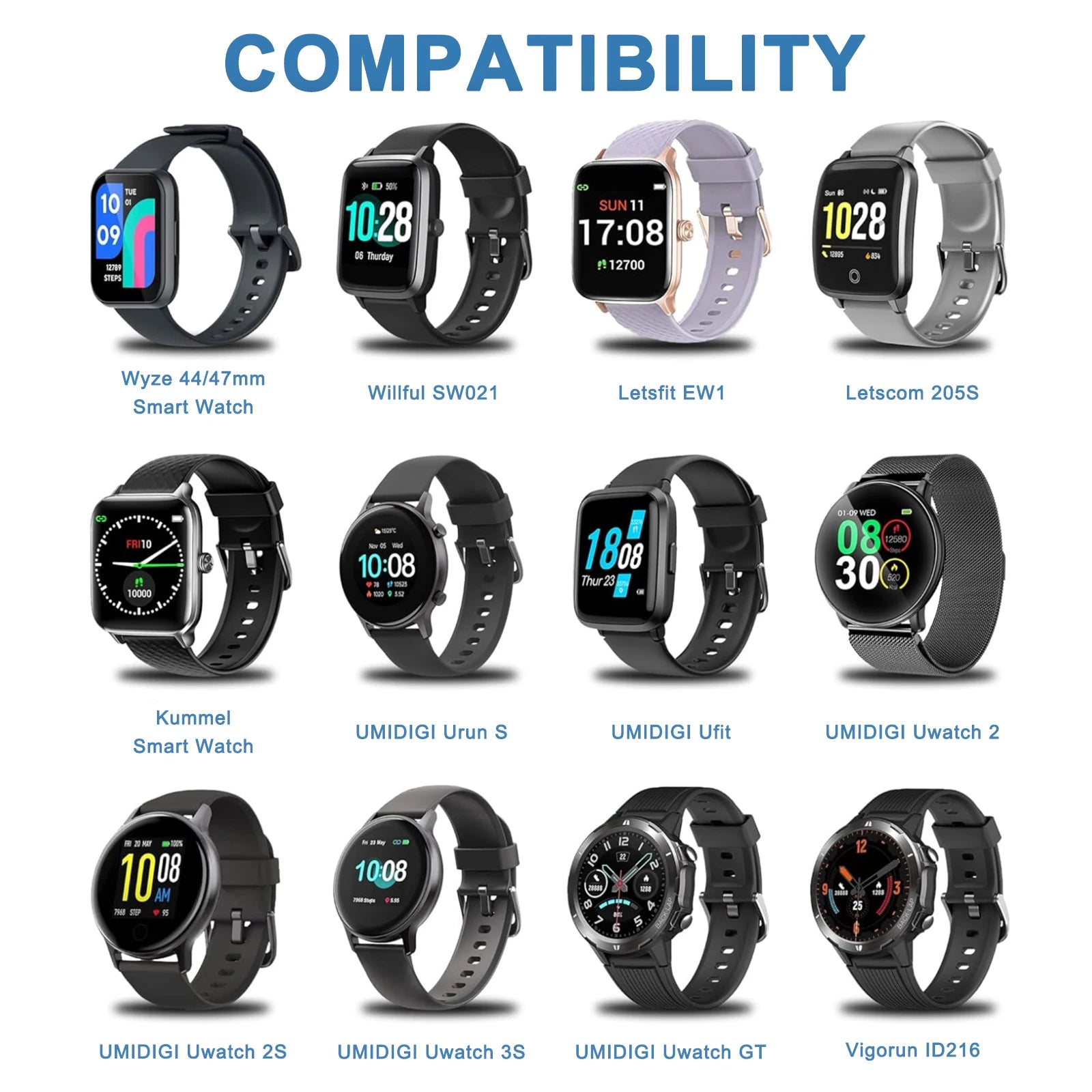Smart Watch Charger – Willful, Wyze, Letsfit & Umidigi Cable Peaceful Pleasures Health and Wellness