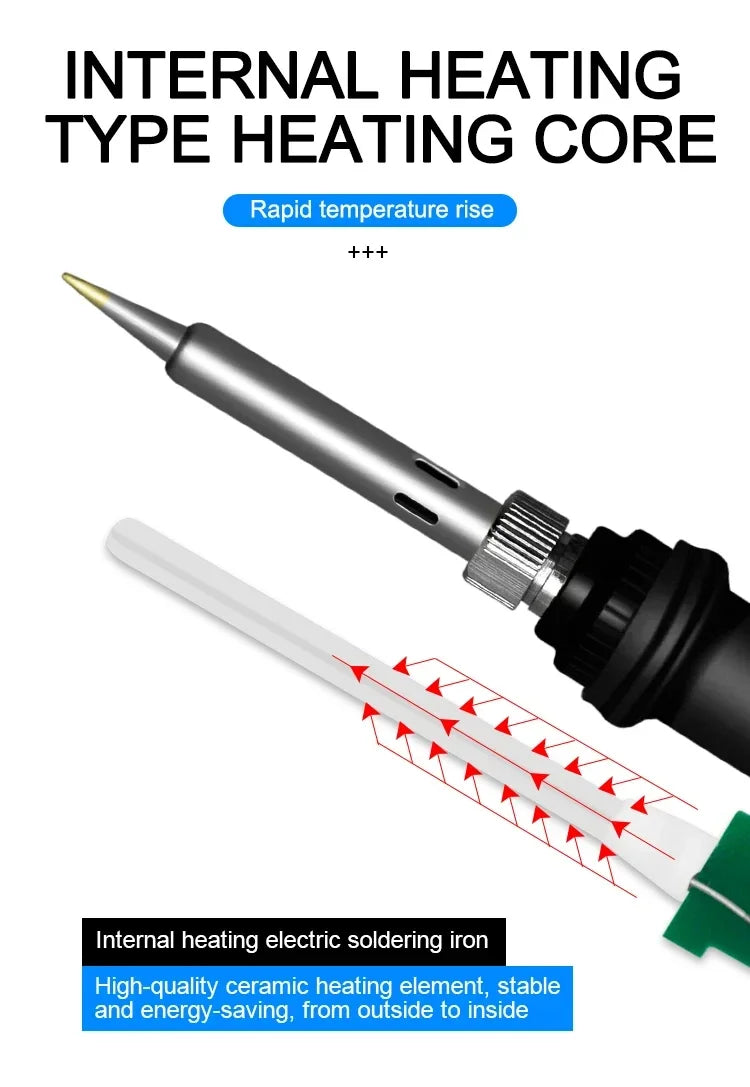 60W Adjustable Temperature Soldering Iron – 220V EU Plug Peaceful Pleasures Health and Wellness