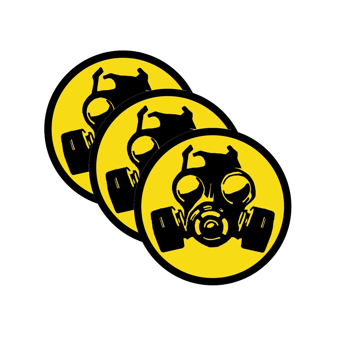 3Packs 3inches Gas Mask Symbol Hard Hat Sticker | Funny Car Window Motorcycle Helmet Decal Peaceful Pleasures Health and Wellness Default Title