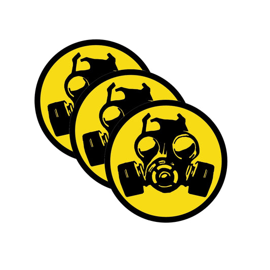 3Packs 3inches Gas Mask Symbol Hard Hat Sticker | Funny Car Window Motorcycle Helmet Decal Peaceful Pleasures Health and Wellness Default Title