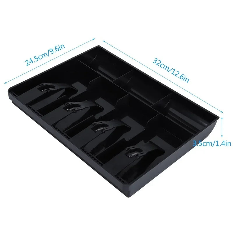 Cash Drawer Register Insert Tray Replacement Cashier with Metal Clip 4 Bills 3 Coins for Petty Cash Money Storage Box Peaceful Pleasures Health and Wellness