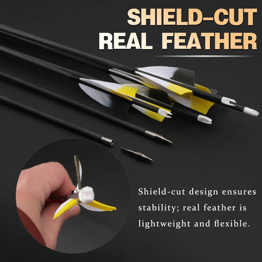 6 Pure Carbon Arrows Spine 300-800 Recurve Bow Hunting 33 Cut-to-size Peaceful Pleasures Health and Wellness 6pcs-sp700