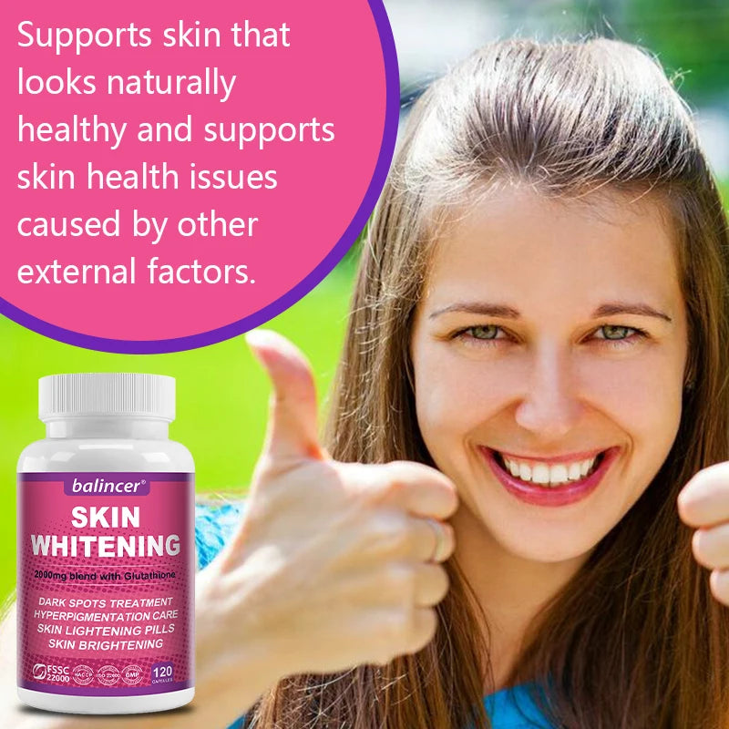 Glutathione + Collagen + Vitamin C Capsules - 2000mcg Skin Whitening, Anti-Aging & Antioxidant, Hair Skin Nails Joint Support Peaceful Pleasures Health and Wellness