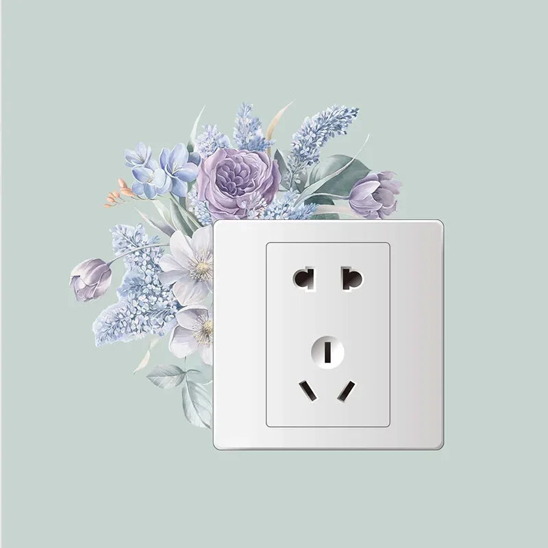 Leaf Green Plant Switch Wall Sticker PVC Removable Wide Application DIY Flower Leaf Switch Wall Sticker Home Decoration Decal Peaceful Pleasures Health and Wellness