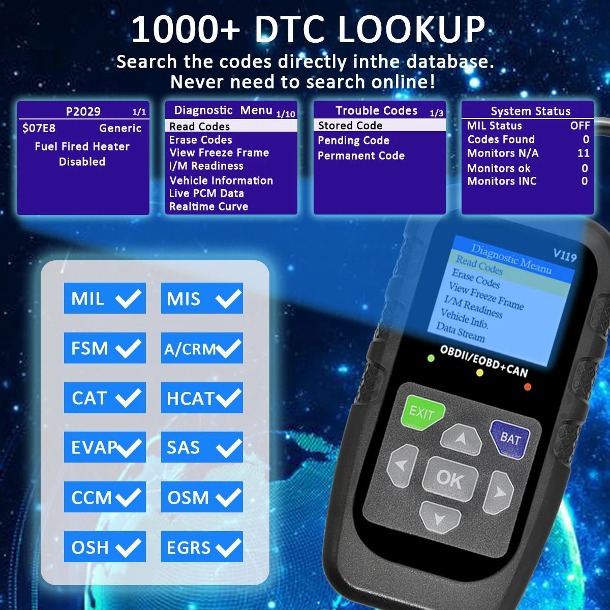 OBD2 Scanner Diagnostic Tool | Engine Code Reader & Voltage Tester Peaceful Pleasures Health and Wellness