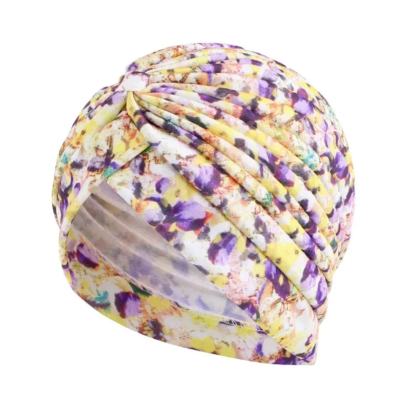 Women's Cotton Print Turban Hijab Head Wrap Scarf | 8 Colors