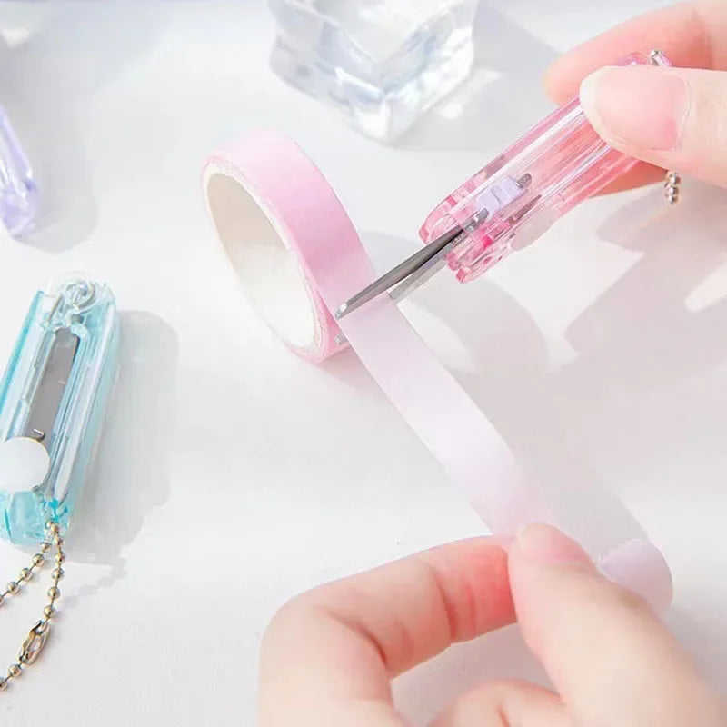 Transparent Mini Folding Scissors – Portable Retractable Craft Tool
