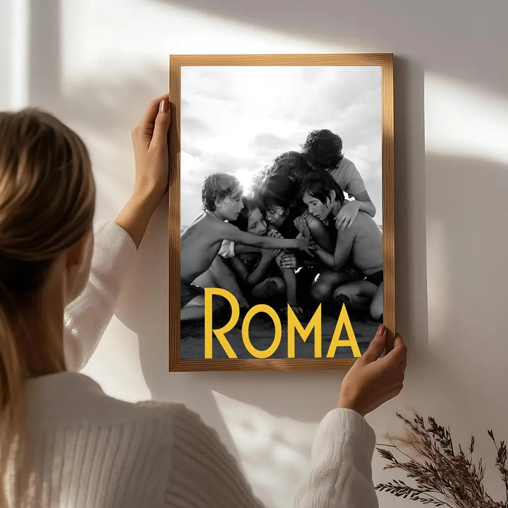 Roma Movie Poster – HD Self-Adhesive Waterproof Wall Art Movie Wall Poster Peaceful Pleasures Health and Wellness White7 40X50cmNoframe