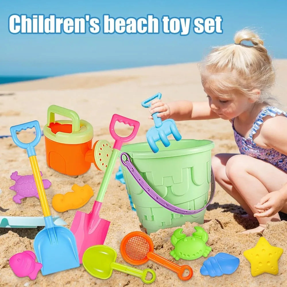 Kids Beach Toys Set – Sand Bucket, Shovels & Animal Molds