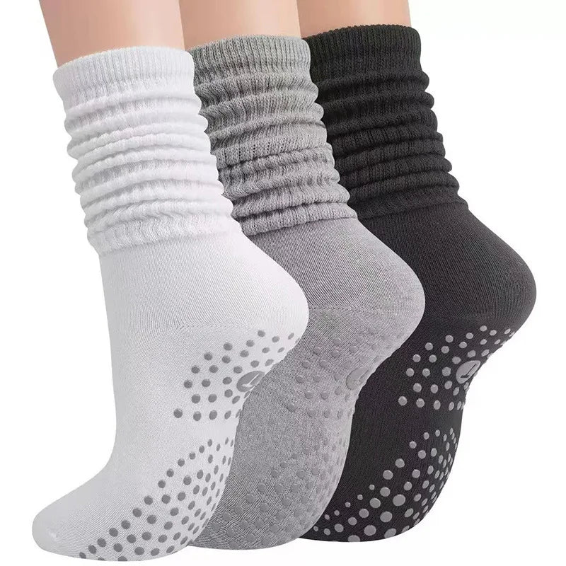 Yoga Socks Mid-Calf Pilates Socks Non-Slip Women's Sweat-Absorbent Non-Slip Dotted Floor Socks Versatile Sports Fitness Silicone Socks Peaceful Pleasures Health and Wellness