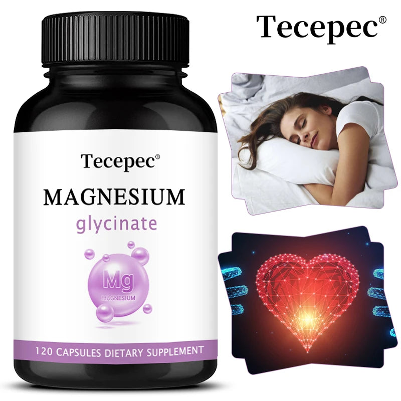 Magnesium Glycinate Capsules – Supports Sleep, Relaxation, Muscle, Bone & Heart Health, High Absorption Formula, Nerves System Peaceful Pleasures Health and Wellness