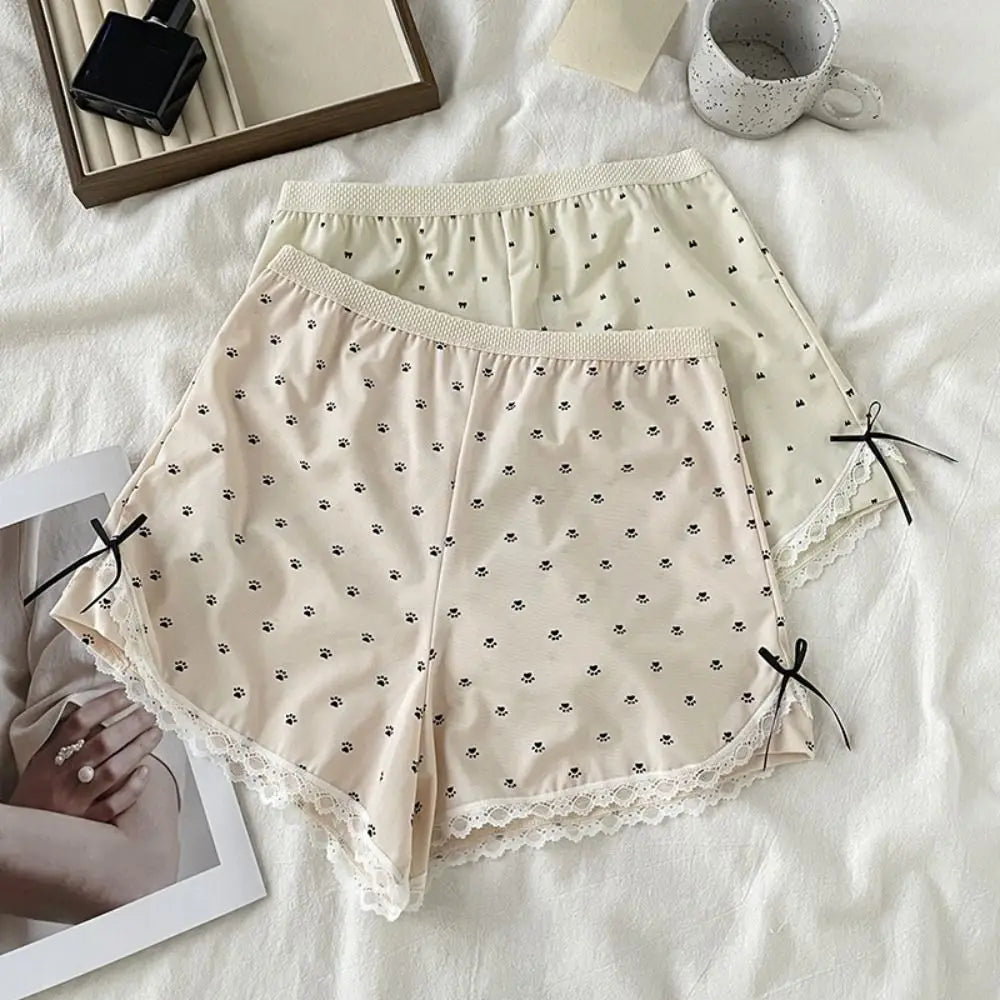Women's Lace Safety Shorts | Soft Mid-Waist Polka Dot Underpants Women's Safety Shorts Peaceful Pleasures Health and Wellness